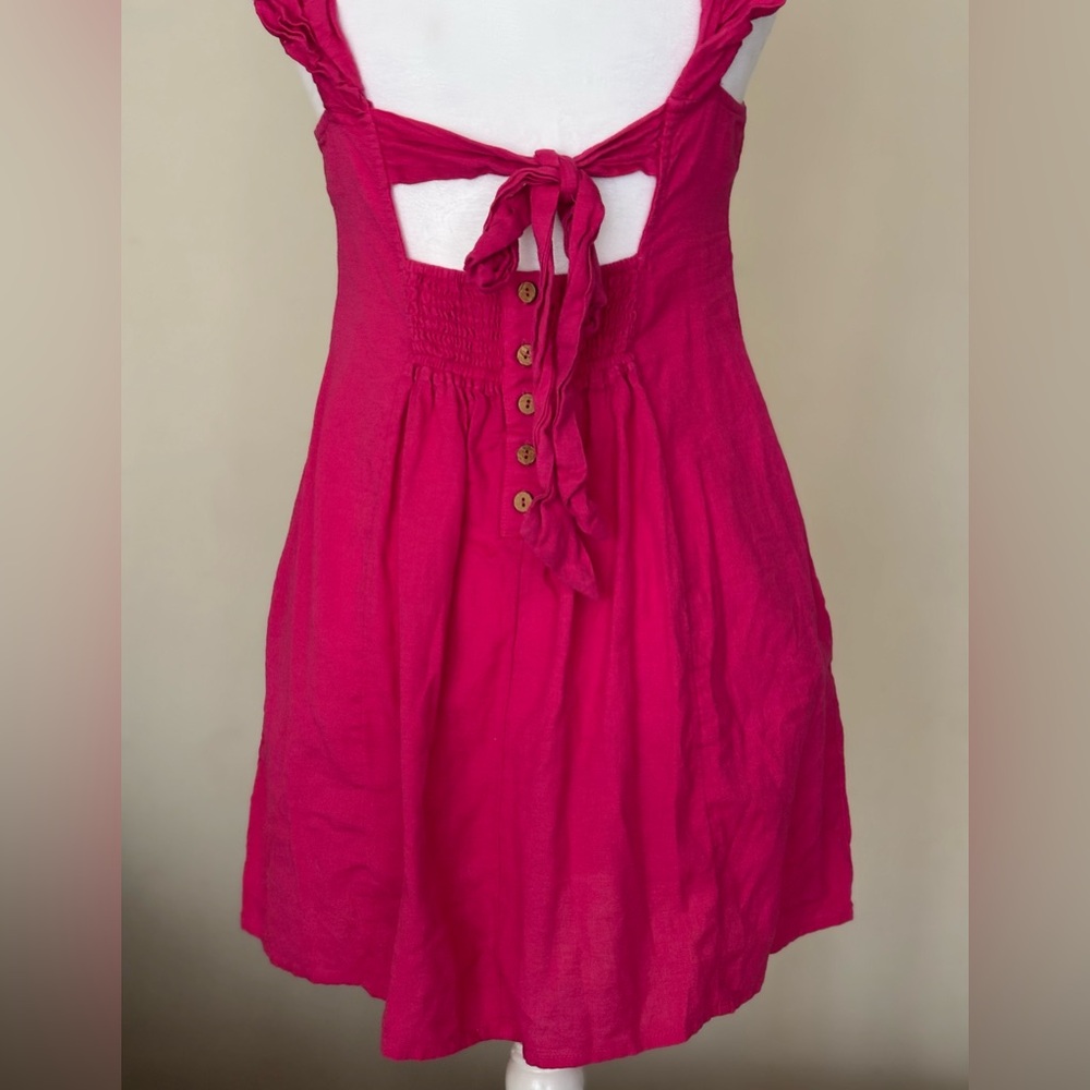 Free People Vibrant Pink Smocked Dress Size XS - Picture 5 of 12